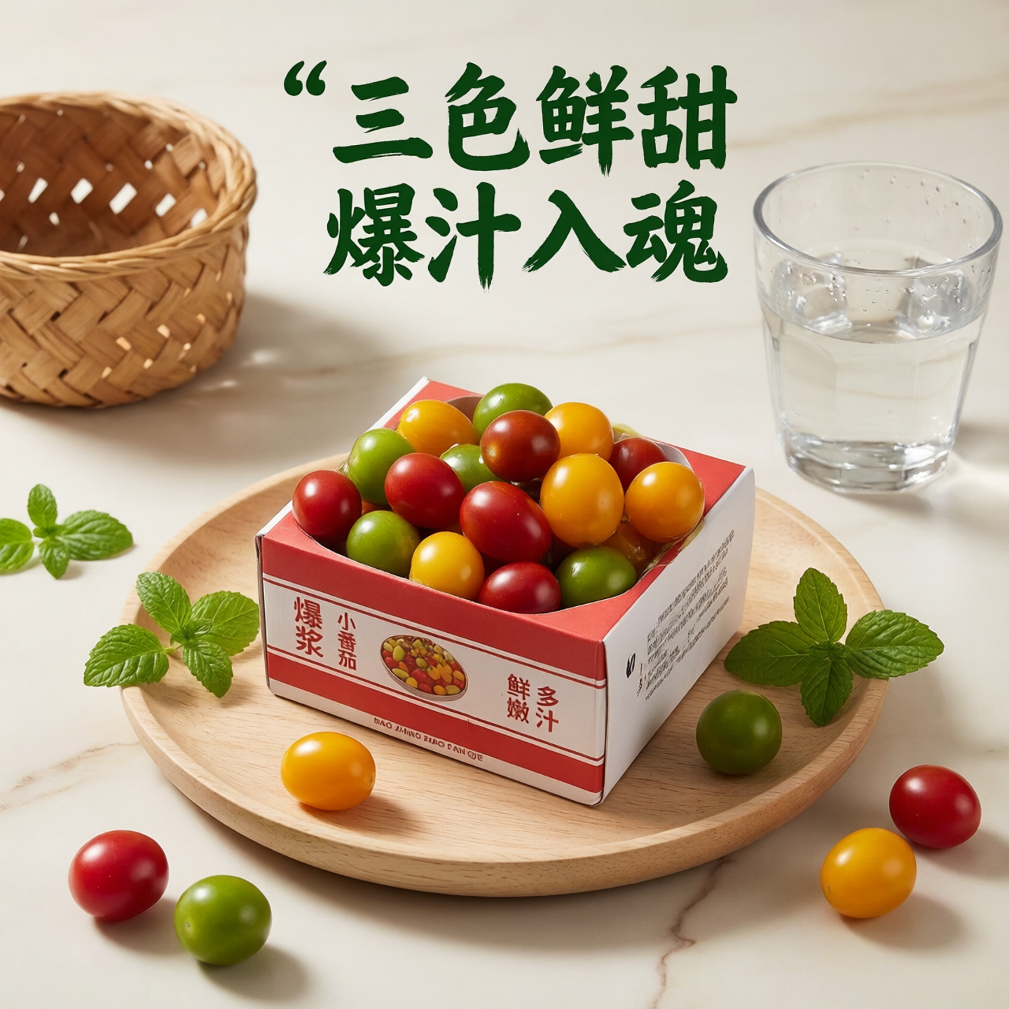 【山东三色小番茄组合】农家种植千禧+蜜恋+青甜拼装新鲜水果代发
