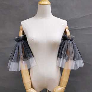 子软纱 子抹胸配饰礼服写真拍照可拆卸袖 2020新款 黑色撞色婚纱袖