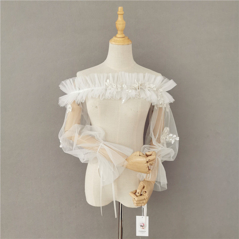 凯蒂新娘抹胸婚纱配饰披肩长袖