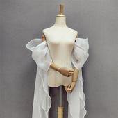 随意搭可拆卸凹造型袖 凯蒂新娘婚纱配饰长款 飘带浪漫泡泡沙袖 子