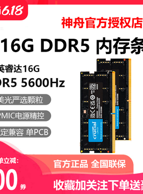 Crucial英睿达 16GB DDR5 5600MB笔记本内存条 正品保证 神舟拆机