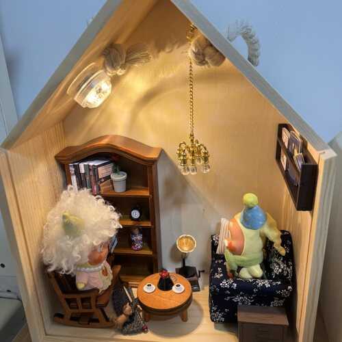 娃屋场景配件星星人盲盒手办迷你模型微缩玩具摆件道具装饰展示盒