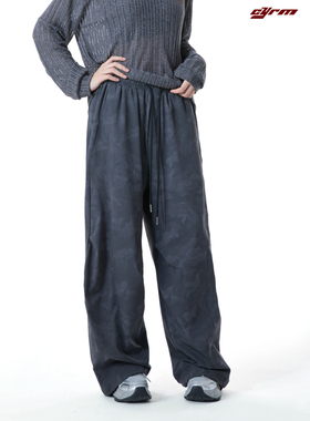 cyrm美式复古跳舞迷彩裤女秋季宽松休闲爵士舞jazz裤子直筒阔腿裤