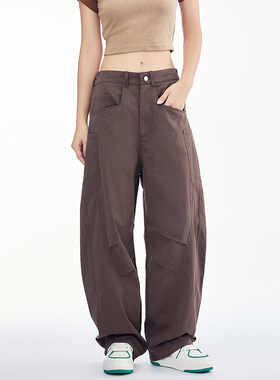 CYRM美式大口袋弯刀裤女2024新款夏季设计感工装裤宽松阔腿休闲裤