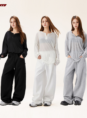 CYRM街舞潮牌美式嘻哈弯刀香蕉长裤女春秋百搭爵士舞运动裤休闲裤