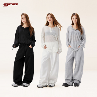 CYRM街舞潮牌美式嘻哈弯刀香蕉长裤女春秋百搭爵士舞运动裤休闲裤