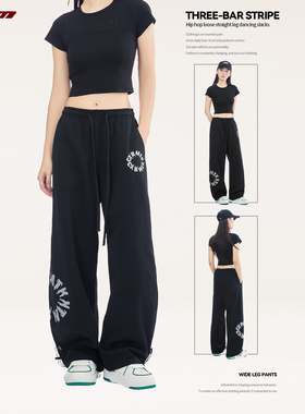 CYRM街舞潮牌美式嘻哈香蕉长裤女夏季宽松百搭运动裤爵士舞休闲裤