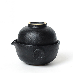 黑陶快客杯一壶一杯随行便携包旅行茶具套装茶壶开业礼品定制logo