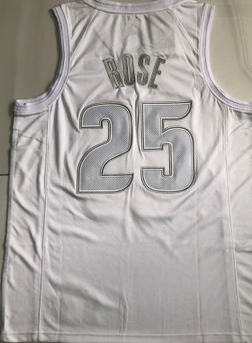 活塞25号罗斯球衣MVP白色篮球服