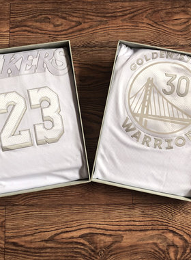 全刺绣 湖人队23号詹姆斯球衣MVP白色勇士30号库里复古篮球服背心