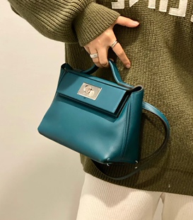 2424 mini女包 老金私定手工坊 纯手缝蜡线进口皮wo海峡绿