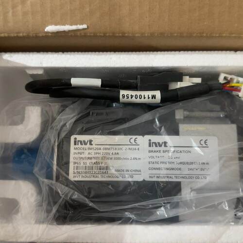 议价IMS20A-08M75B30C-2-M34-E 英威腾带刹车伺服电机 0.75KW维修