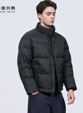 【科技锁温】与狼共舞立领羽绒服男2026冬季新款保暖防风通勤外套