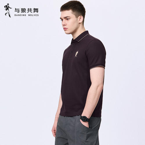 7A抗菌与狼共舞短袖POLO衫男