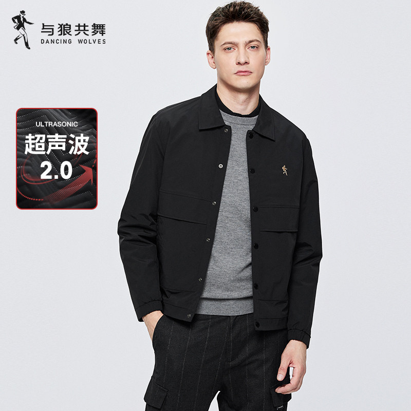 【超声波2.0】与狼共舞翻领夹克男2026春季新款大口袋工装外套