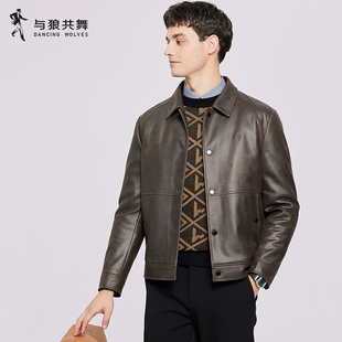【鹅绒内胆】与狼共舞翻领复合麂皮夹克男2025冬季新款保暖外套