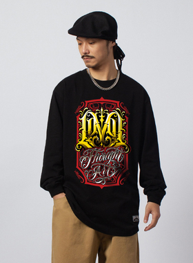 FunkyChoice街舞popping印花长袖百搭说唱嘻哈T恤男女oversize