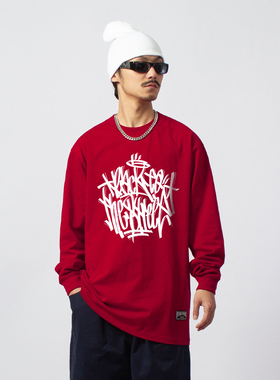 FunkyChoice手绘涂鸦字母bboy长袖T恤breaking重磅美式街头风复古