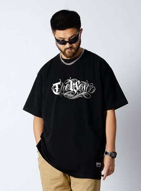 FunkyChoice西海岸花体字复古印花短袖T恤oldschool圆领上衣跳舞