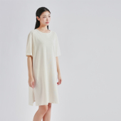 100%棉睡裙睡袍睡衣女士儿童家居服家居裙本白色原白色纯棉全棉