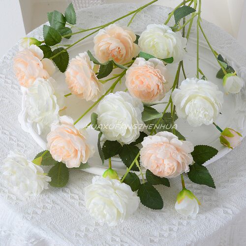 牡丹仿真花绢花假花客厅装饰摆件