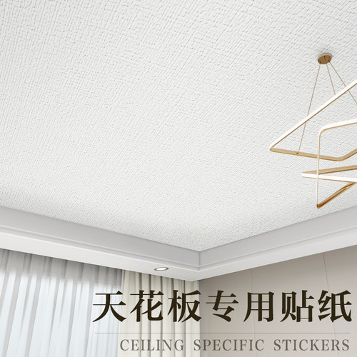 天花板贴纸自粘屋顶棚顶部吊顶遮丑装饰自装防水隔音墙贴壁纸