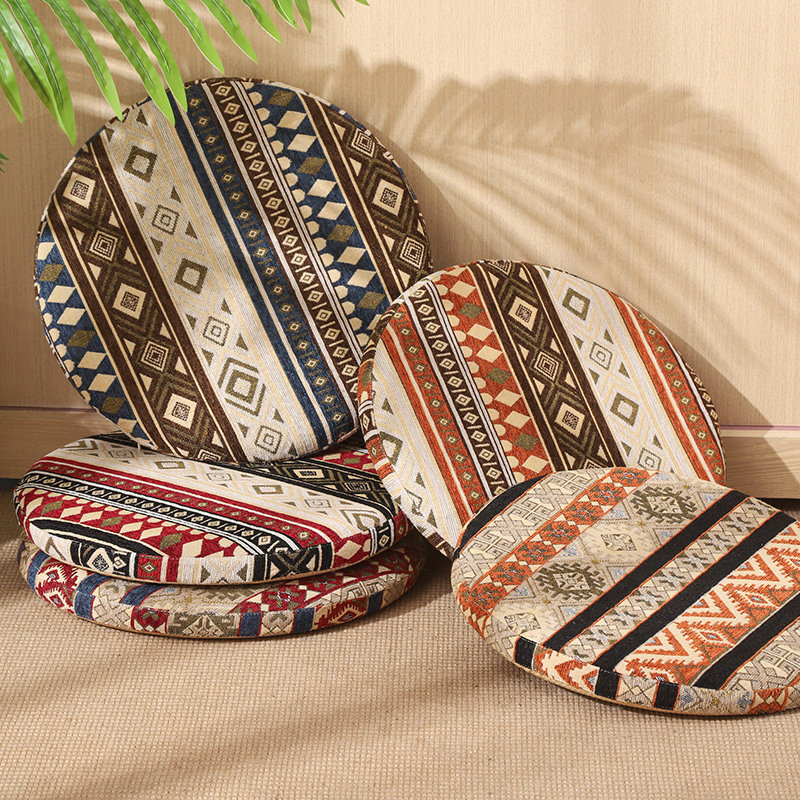 记忆棉坐垫圆形防滑垫子地上蒲团飘窗卡座座垫餐椅垫凳垫东南亚风,居家布艺,沙发垫,淘宝优惠券,粉丝福利购,淘宝优惠卷