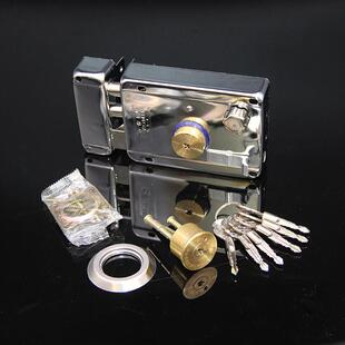 #小号保民锁外装门锁9228十字门外装钥匙防盗老式木门房铁门边锁