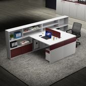 职员办公桌椅组合双人面对面财务办公室员工位t型屏风卡位f型卡座