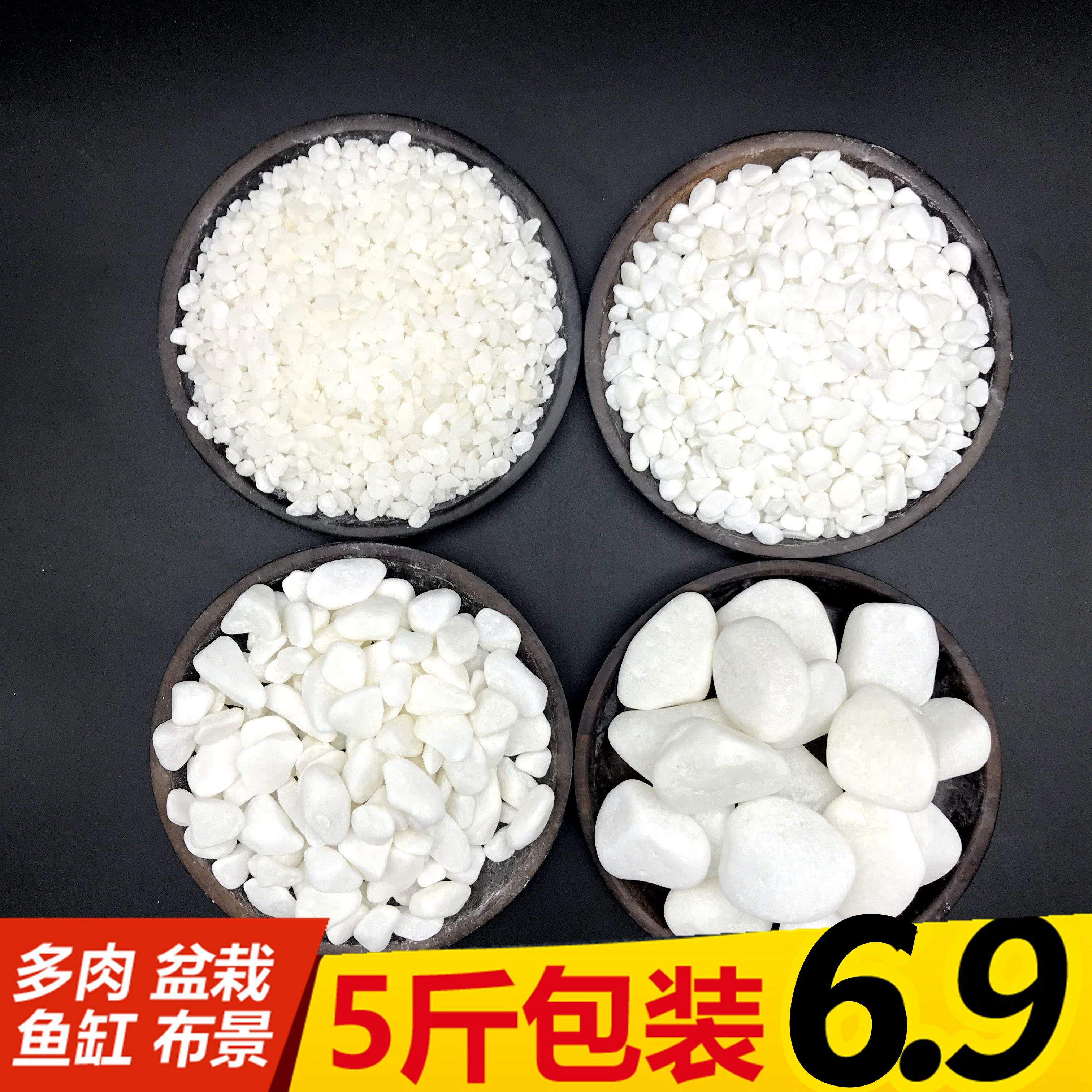 鹅卵石天然小石头雨花石白色小石子白石子花盆盆栽鱼装饰铺面多肉