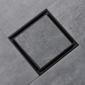 方形隐形地漏加厚304不锈钢黑色淋浴房镶砖地漏卫生间浴室防臭地