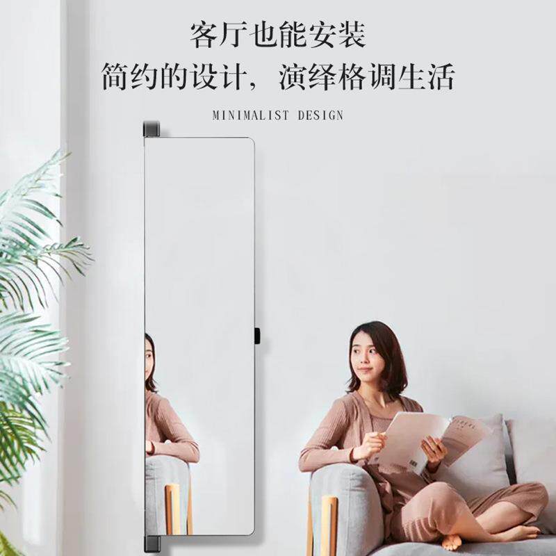 衣柜内置推拉旋转穿衣镜子平开门柜子里内装隐形折叠全身试衣镜