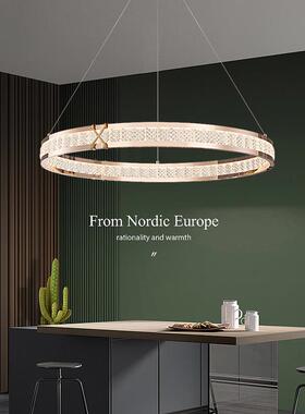 意式轻奢极简客厅吊灯简约水晶餐厅灯现代北欧圆环高形端主卧室灯