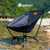 户外折叠月亮椅露营碳钢铁管四方椅便携休闲沙滩躺椅钓鱼椅凳子