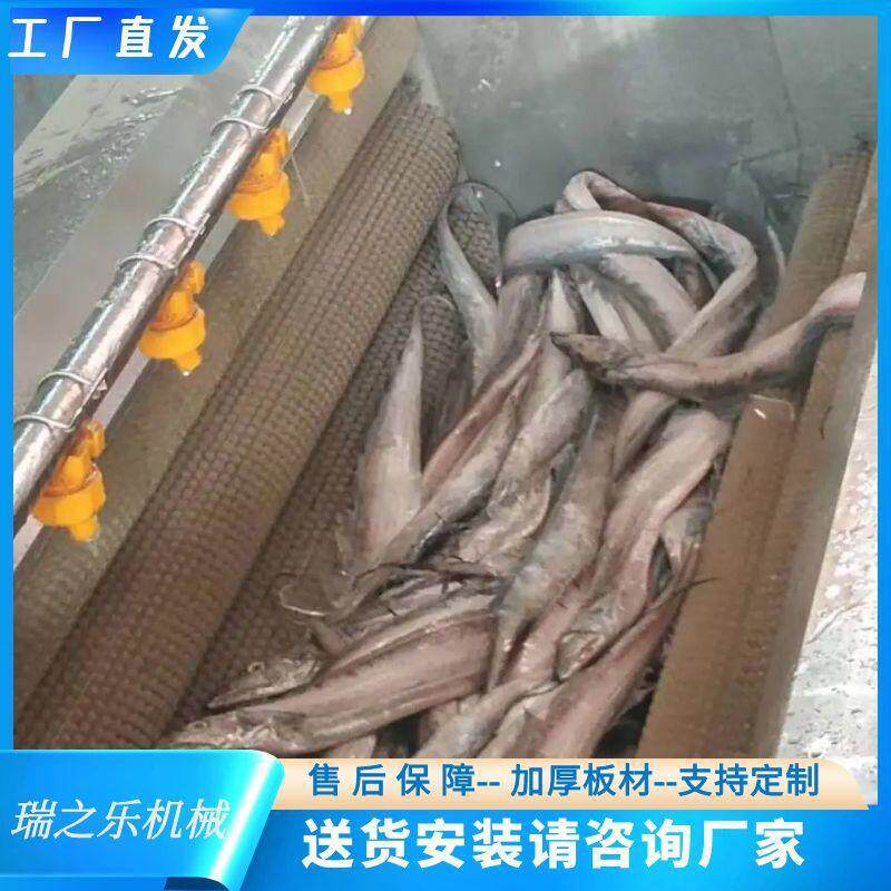 全自动海鱼去鱼鳞机鲅鱼脱麟机器毛刷式罗飞鱼去麟设备硬毛去