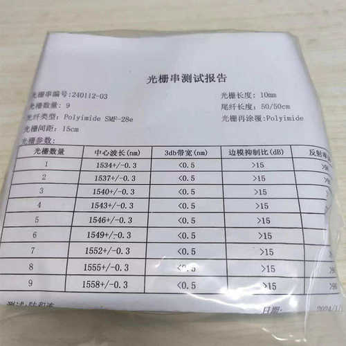 规格 光纤1510经光栅fbg串波长串光栅1590nm多点光电可选中心-地