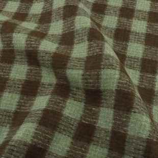 森系羊毛格子子双面呢冬秋毛呢混纺格纹色呢绿格外套布UXW料现货