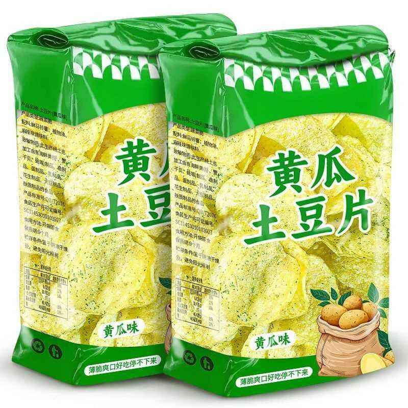 土豆片云贵特产黄瓜原切薯片薄脆追剧休闲零食宵夜解馋土豆片整箱