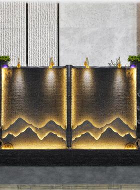 BTA水别幕墙流水山墙装饰墅背公司假喷泉水景观景墙鱼池招财落地