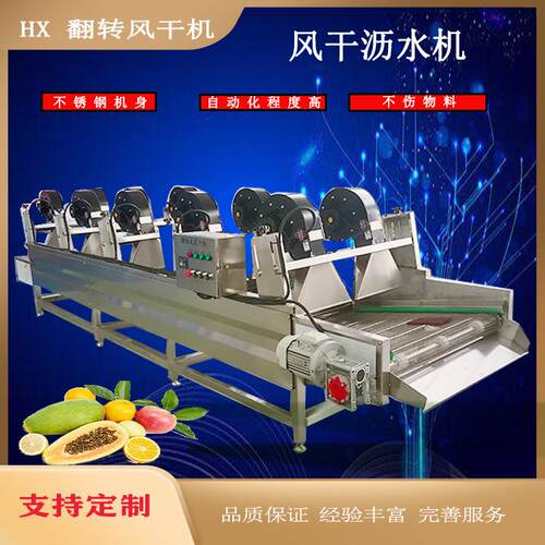 商用外包装带吹干沥水设备翻转式风干机大型果蔬清洗风干沥水线