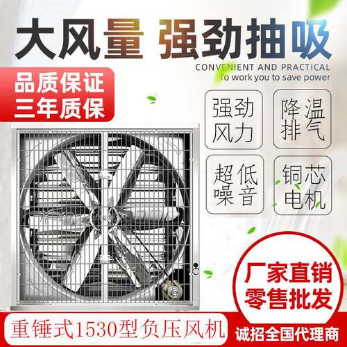 大牧人1530工业排风扇推拉式负压风机蔬菜花卉大棚通风设备大风量
