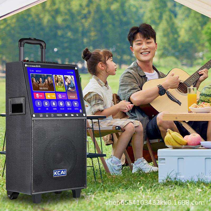 广场舞音响带麦克风卡拉OK点歌机k歌14吋户外拉杆视频机大屏