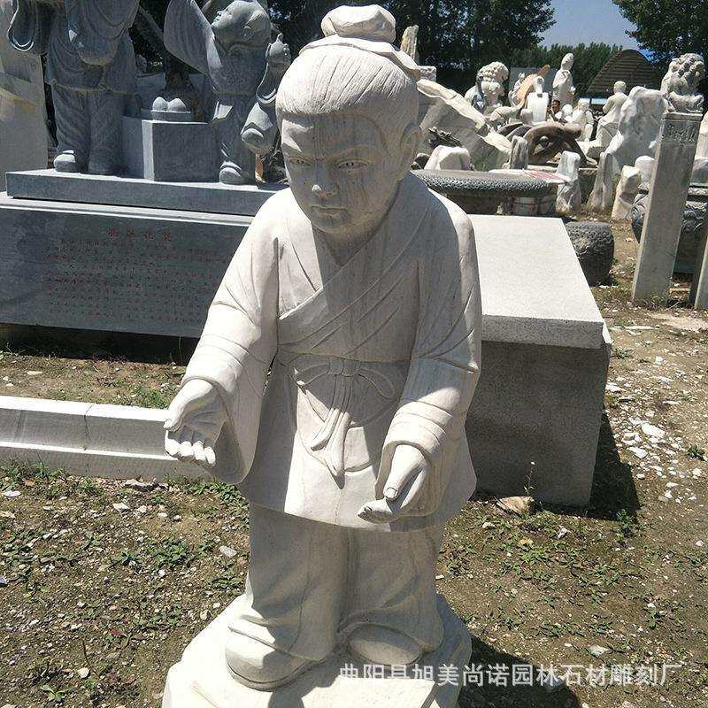 汉白玉司马光砸缸 古代人物雕塑 园林景观人物雕塑
