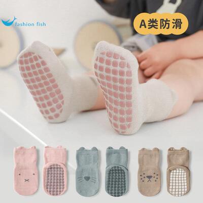 宝板袜子夏季纯棉婴儿童薄款男女幼童春秋隔凉学步防滑中筒袜