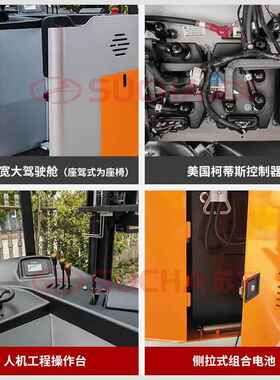 四向米叉车窄通道座GAE驾式电动堆高车高68米升高长物垛料位堆车