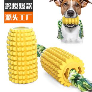 宠物用品工厂家公司爆款亚马逊玉米发声磨牙棒啃咬牙刷狗玩具