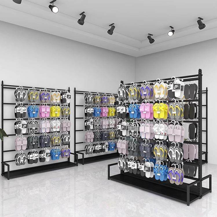 服装店拖鞋展示架超市商场鞋子货架棉鞋凉鞋店铺袜子挂架陈列多层