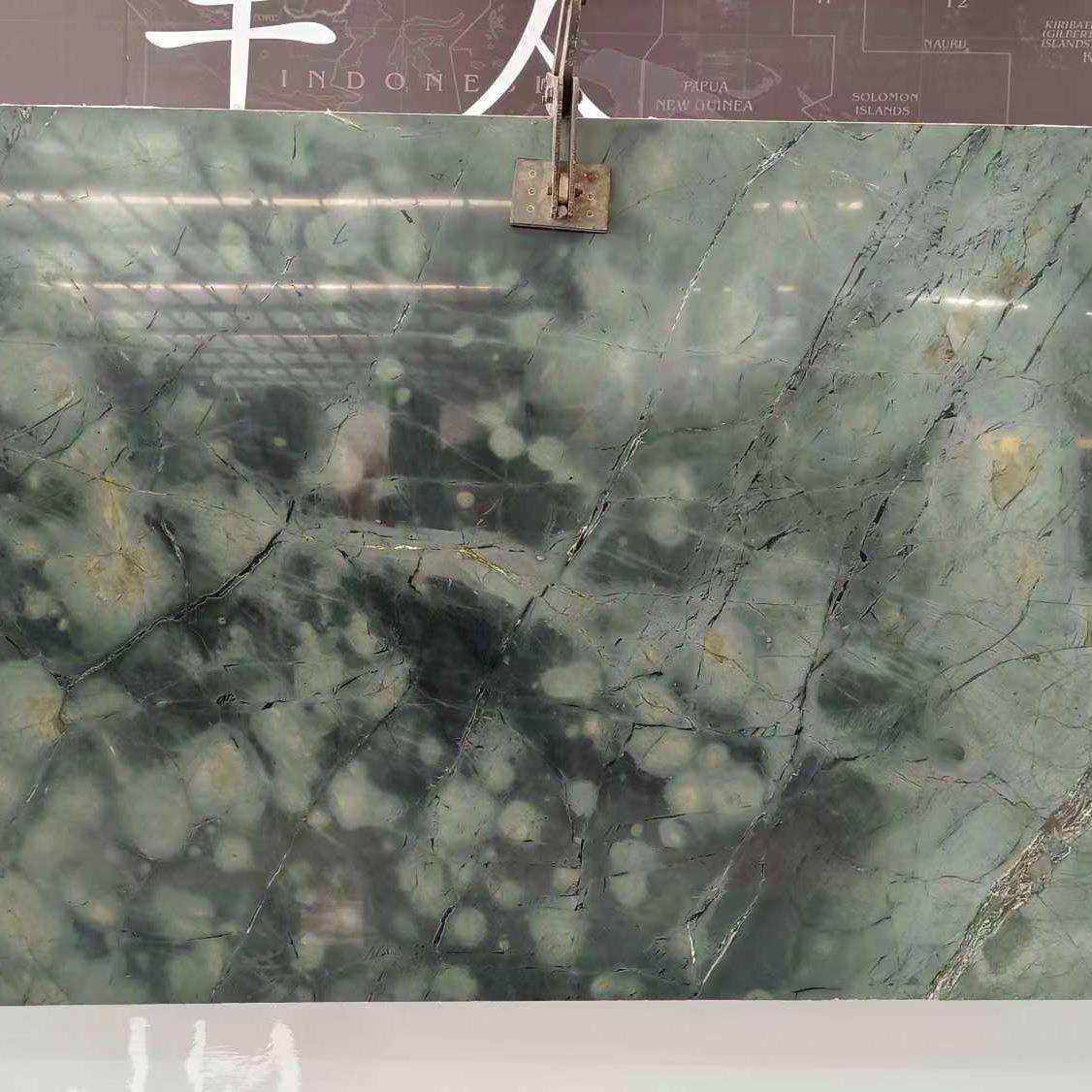 爱丁堡绿天然大理石餐桌异形石材台面板 绿野仙踪石材