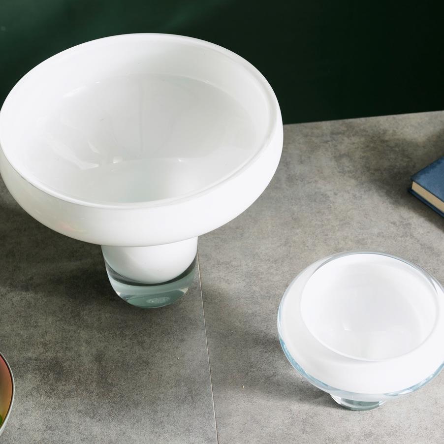 美式创意高脚圆玻形水晶璃酒花瓶店民宿仿真JX77013璃花家居装饰