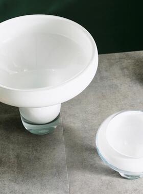 美式创意高脚圆玻形水晶璃酒花瓶店民宿仿真JX77013璃花家居装饰